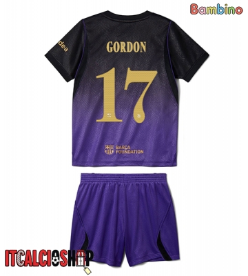 Barcelona Anthony Gordon #17 Seconda Maglia Bambino 2026-27 Manica Corta (+ Pantaloni corti)